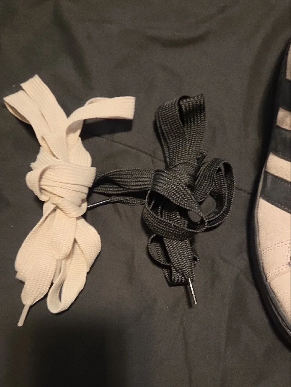 adidas Men’s Grey Suede Sneakers with Black Stripes